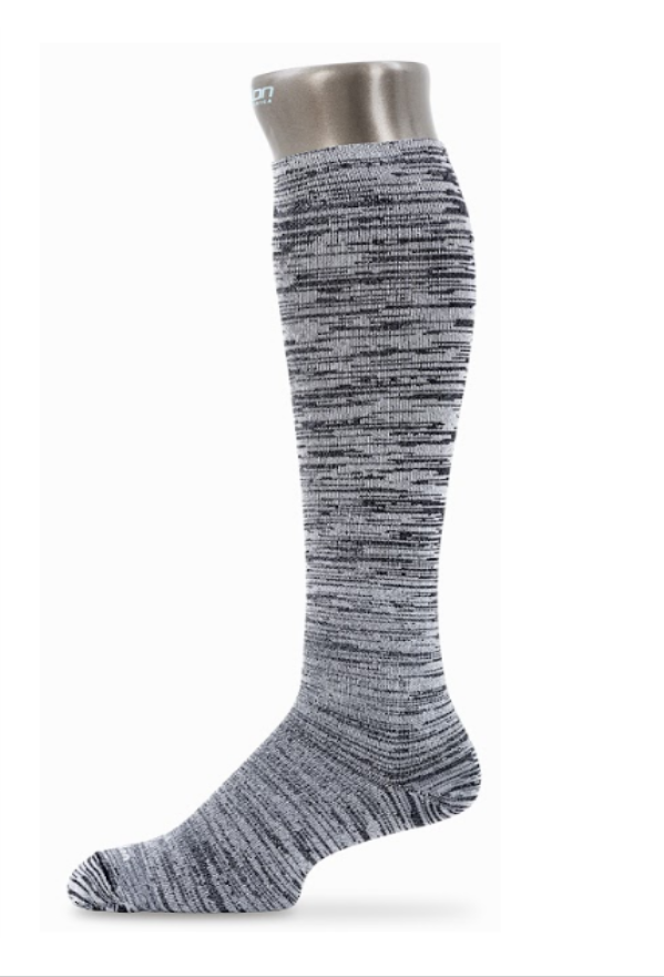 Media de compresión graduada CMO213 Jaspeado Negro Blanco