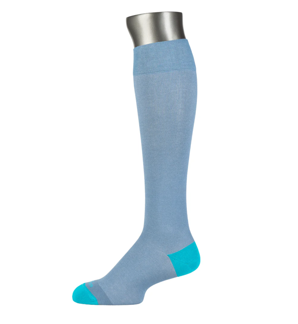Media de compresión graduada Unicolores Algodón CA002 Celeste