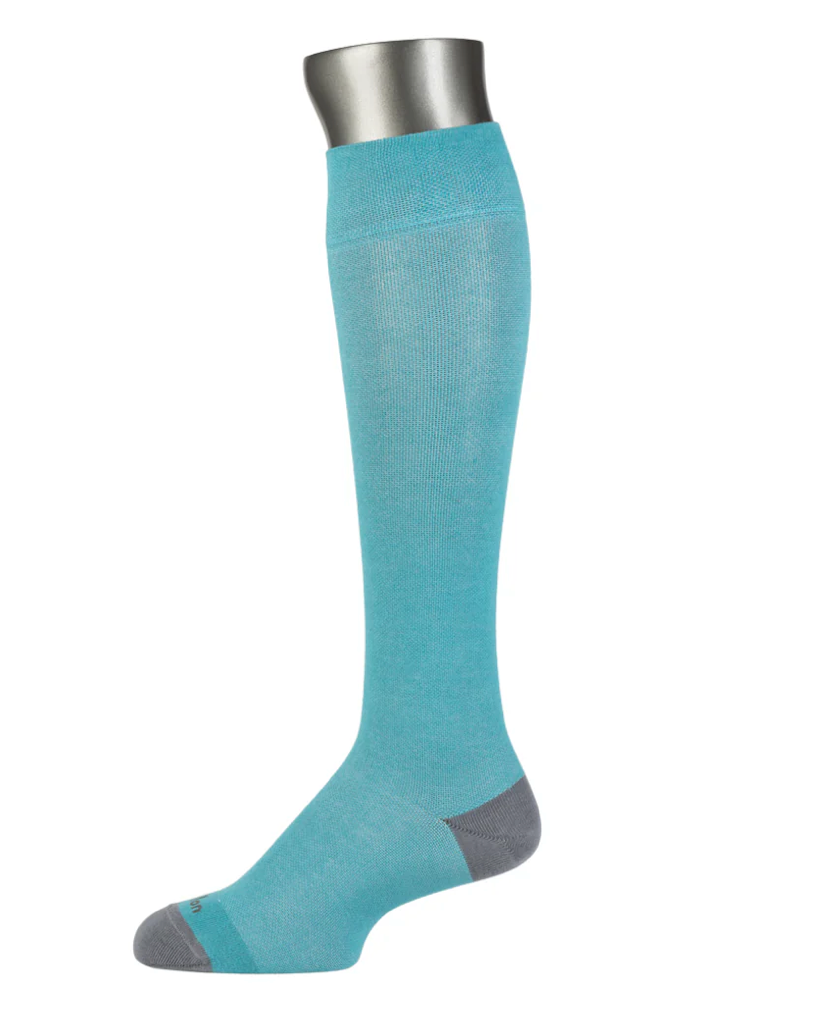 Media de compresión graduada Unicolores Algodón CA002 Turquesa